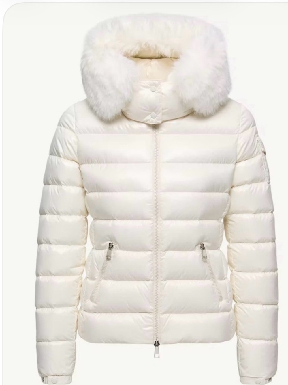 Moncler Down Jacket with
Removable Fur Trim blue fox, size 2
